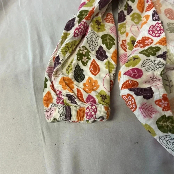 Gymboree - LIKE NEW long sleeve corduroy shirt dress w/ leaf pattern. Size 4T - Picture 5 of 6